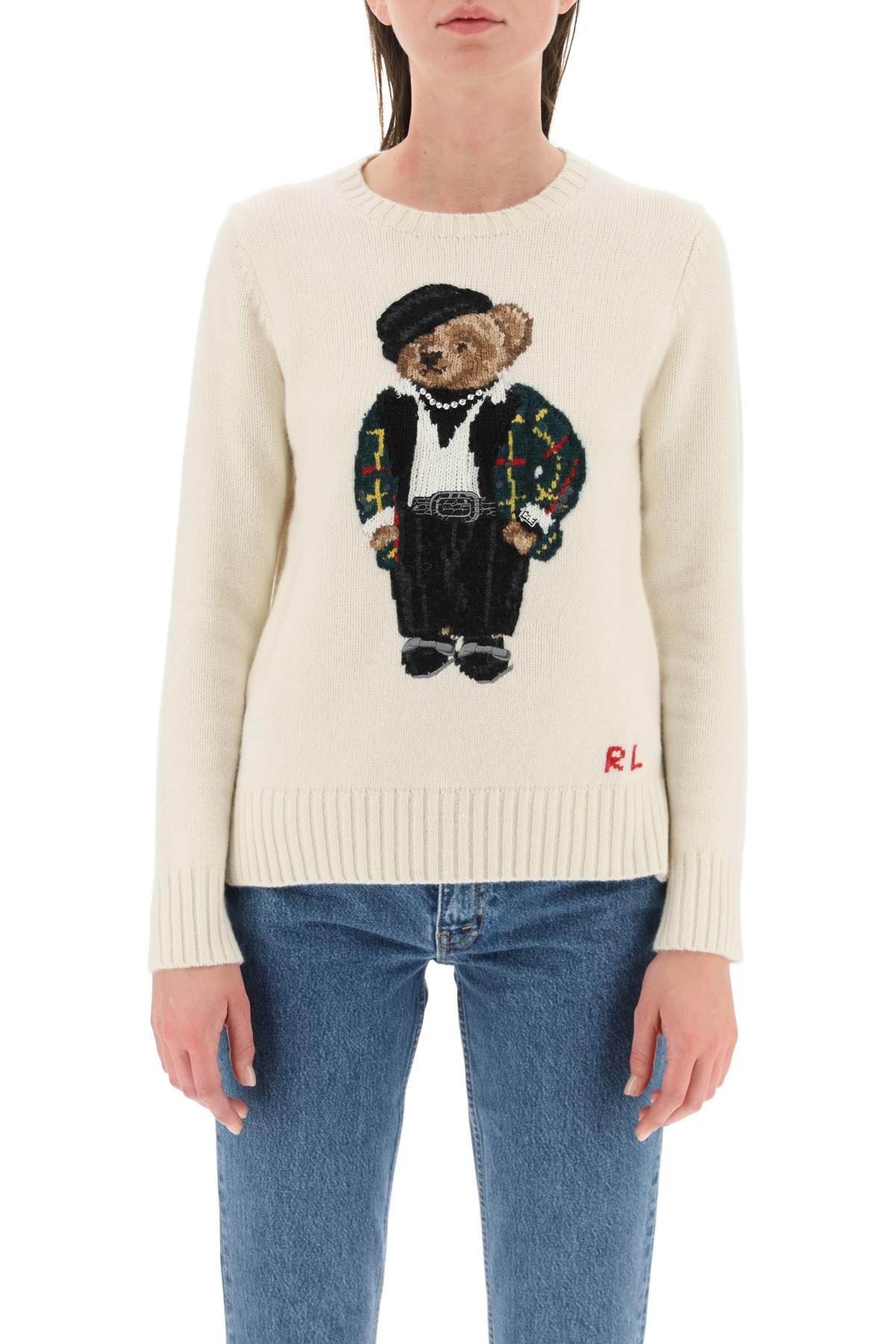 Polo Ralph Lauren Bear-embellished Wool And Cashmere-blend Jumper in  Natural | Lyst Canada