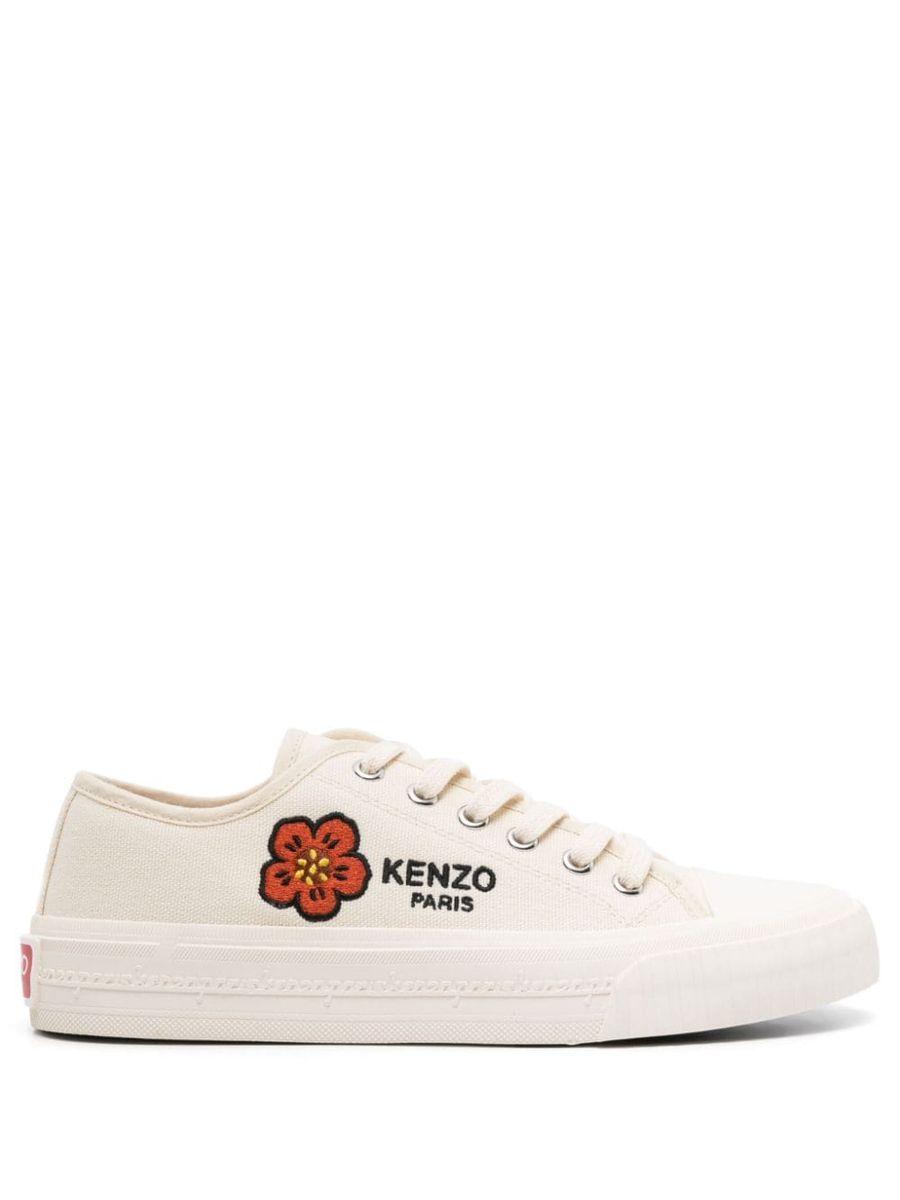 KENZO Boke Flower Canvas Sneakers in White Lyst