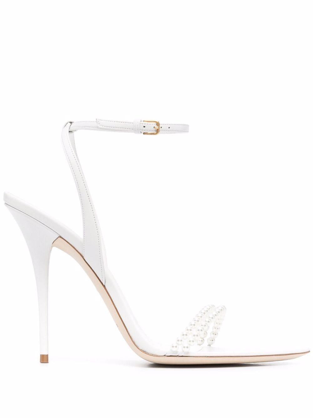 white leather ankle strap sandals