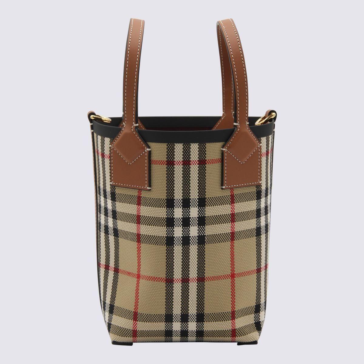 Burberry Vintage Check London Mini Bucket Bag in Brown | Lyst