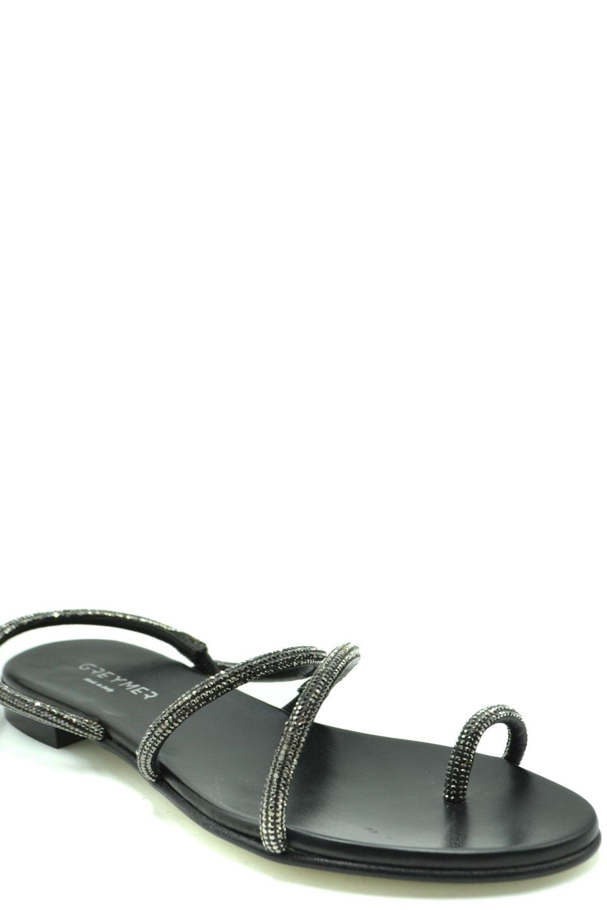 Grey Mer Leather Sandals in Black - Save 19% | Lyst