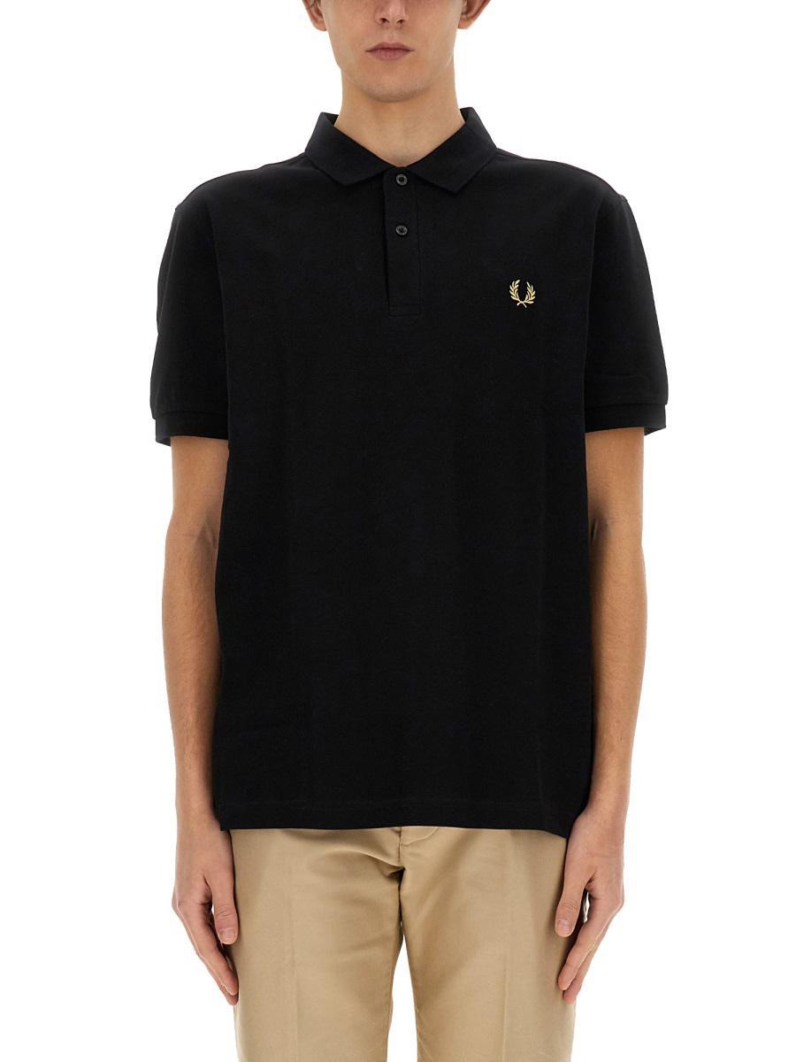 Fred perry black polo sale cheap