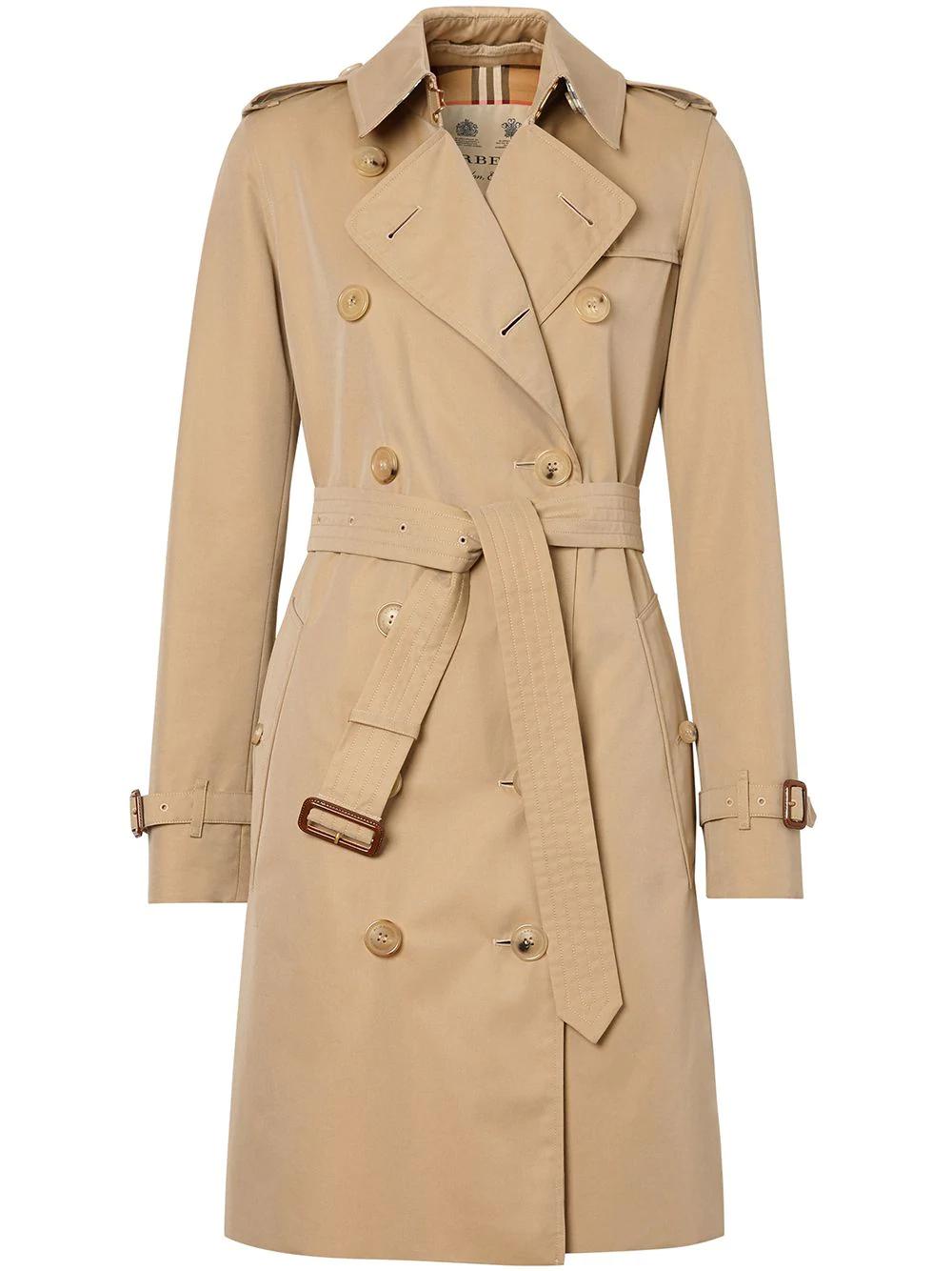 Burberry Islington Double-breasted Logo Trench Coat in Natural | Lyst