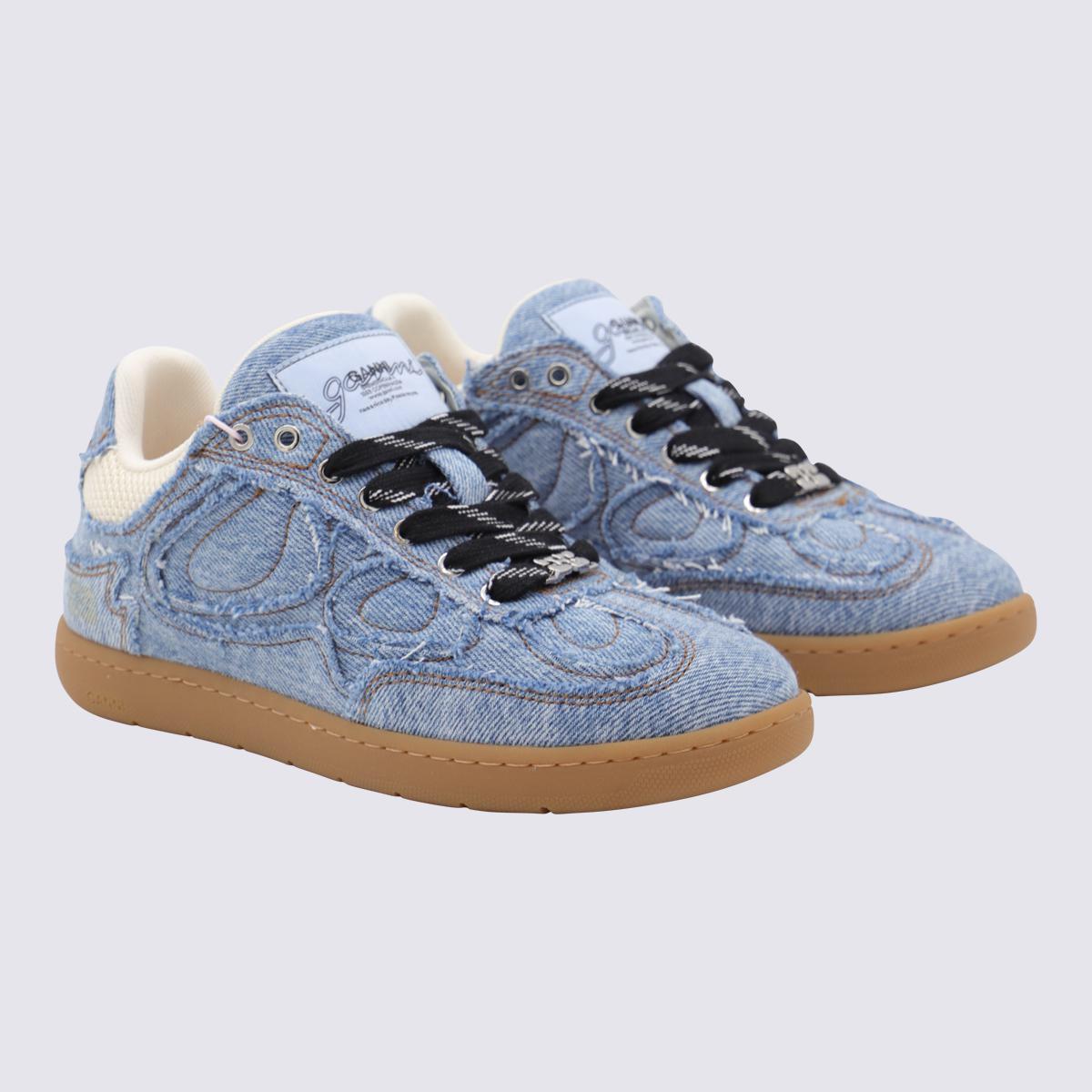 【関税＆送料込み】Ganni Light Blue Cotton Sneakers City Miami Sneakers Ganni - SchaferandweinerShops TW