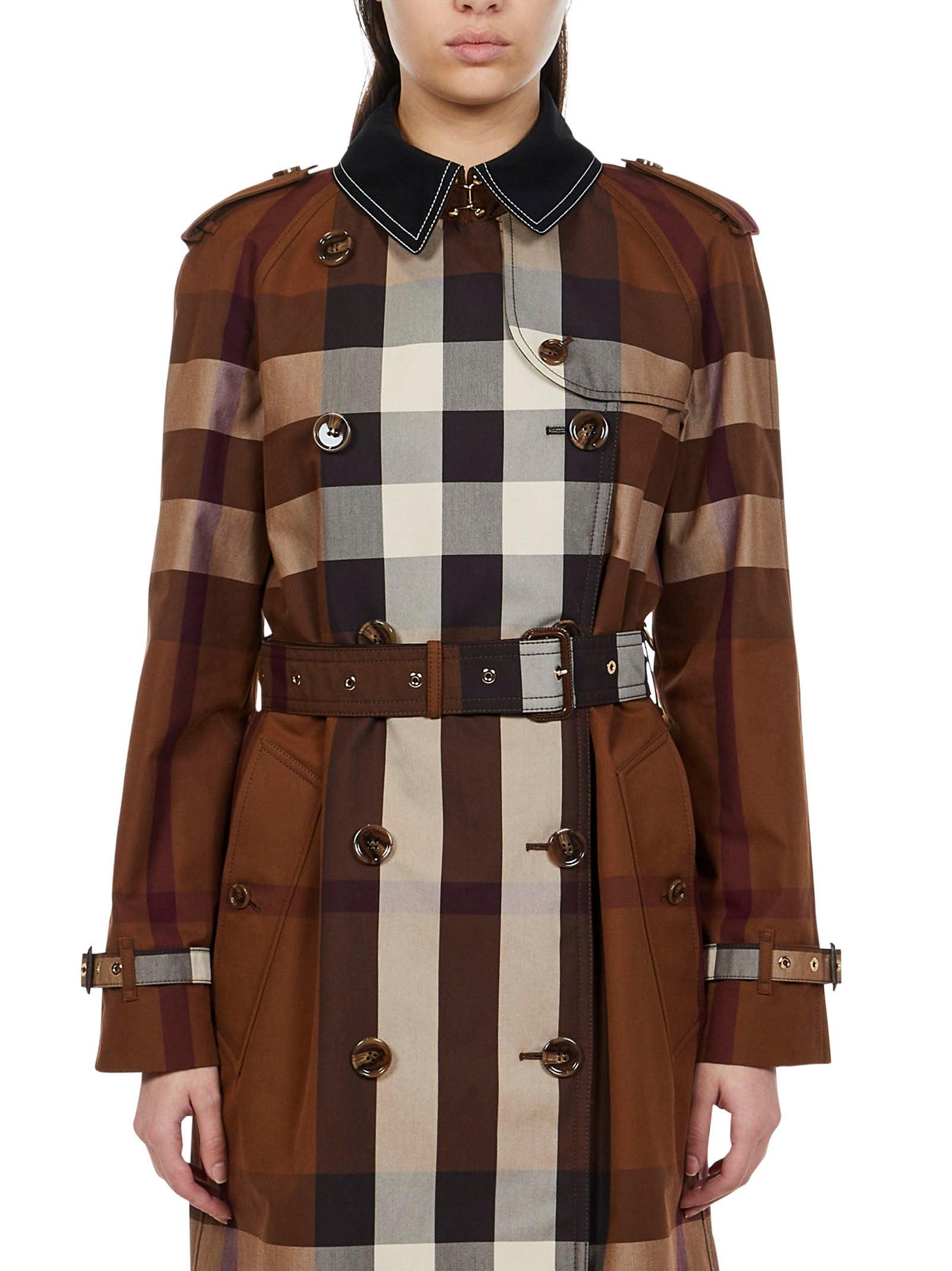 Burberry Leather Coats Brown | Lyst