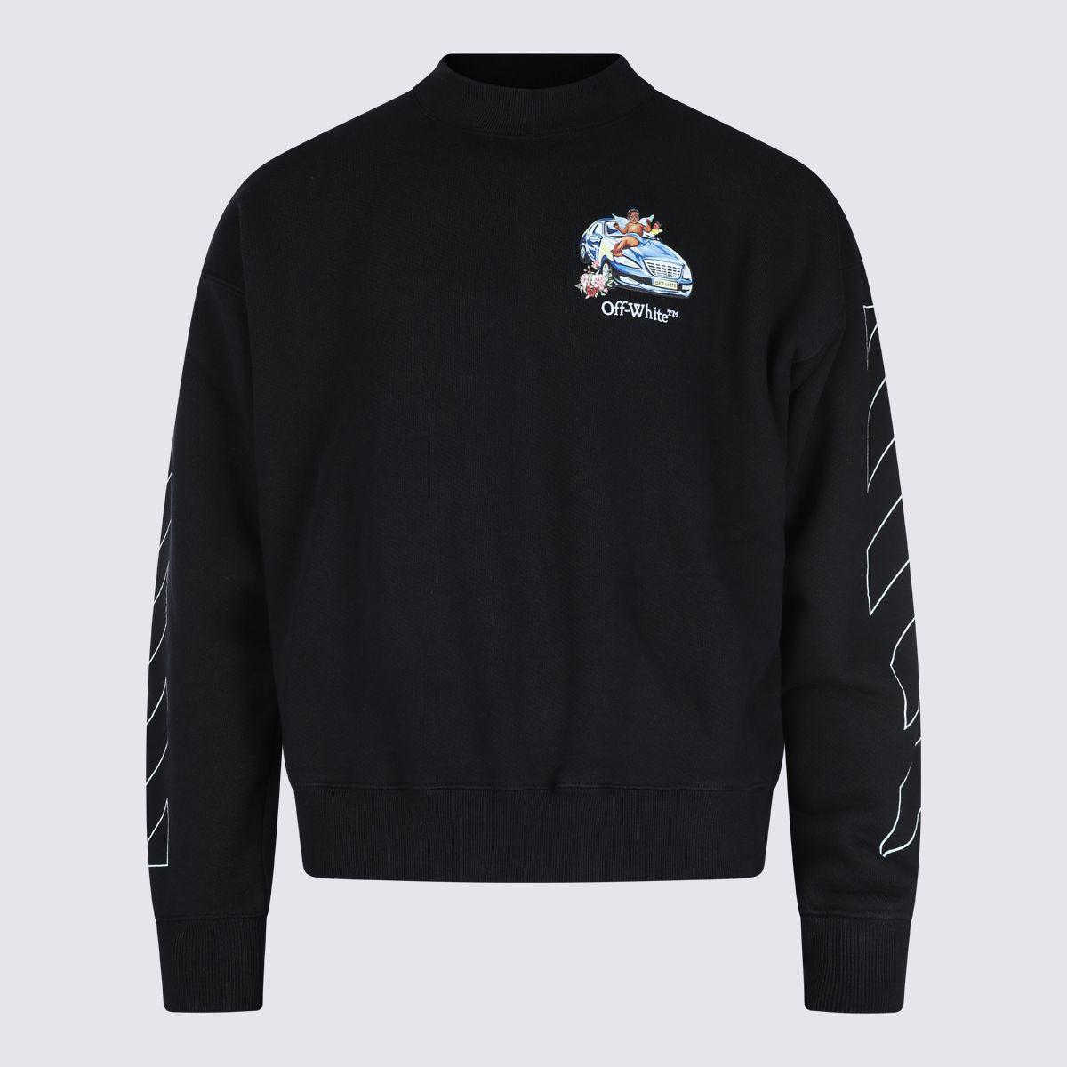 OFF-WHITE スウェット クルーネック ブラック Off-White ブラック クルーネック スウェット off white(オフ