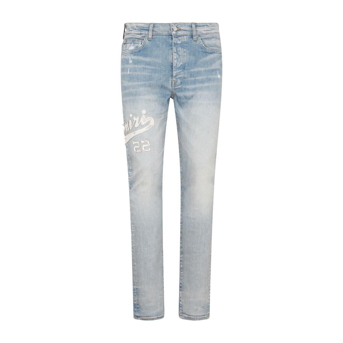 Amiri Varsity Applique Logo Jeans in Blue for Men Lyst