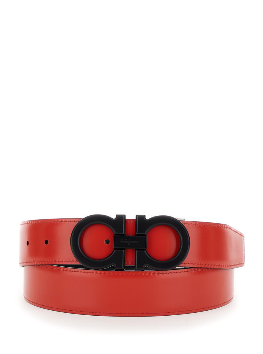 Black and red reversible ferragamo belt sales