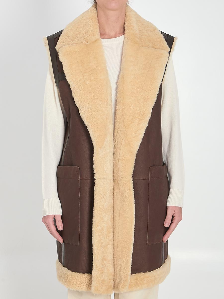 ベスト・ジレ Bottega Veneta Shearling Long Vest Bottega Veneta Waistcoats and gilets for Women | Online Sale