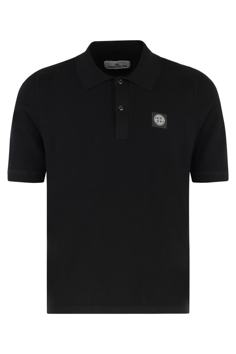 Stone Island Cotton-Piqué Polo Shirt in Black for Men Lyst UK