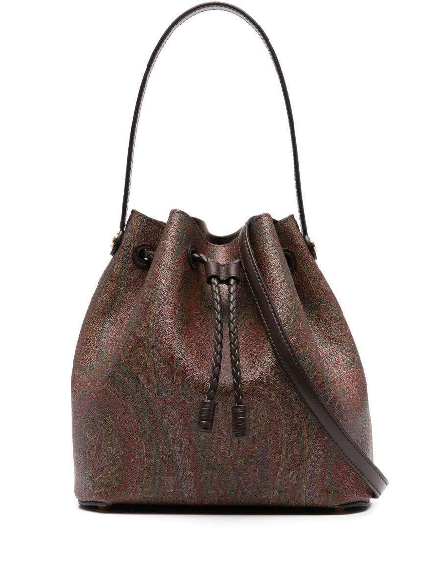 【送料&関税込】Etro Perforated Leather Bucket Bag With Shou ETRO Coffa Leather Bucket Bag | Black | FARFETCH