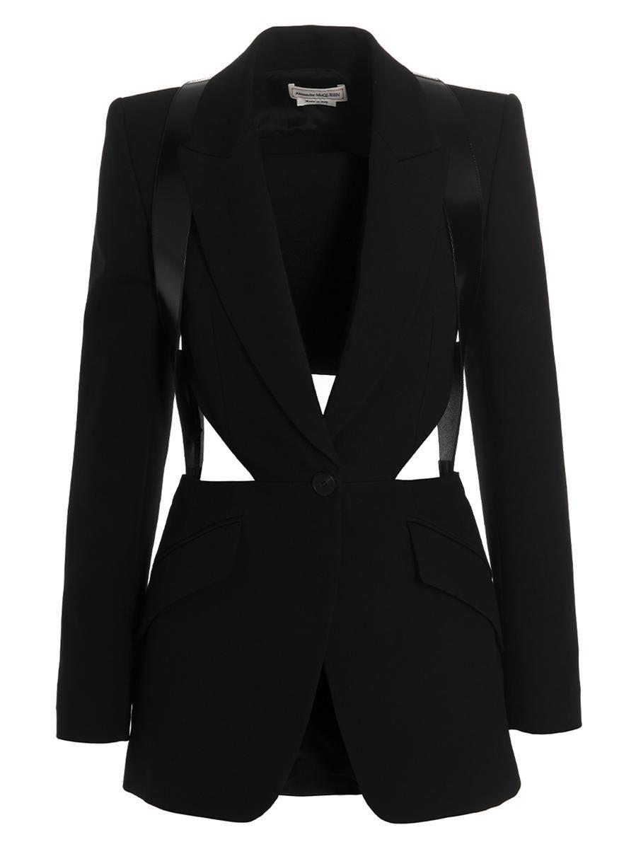 Alexander McQueen Cut-out Harness Blazer in Black | Lyst