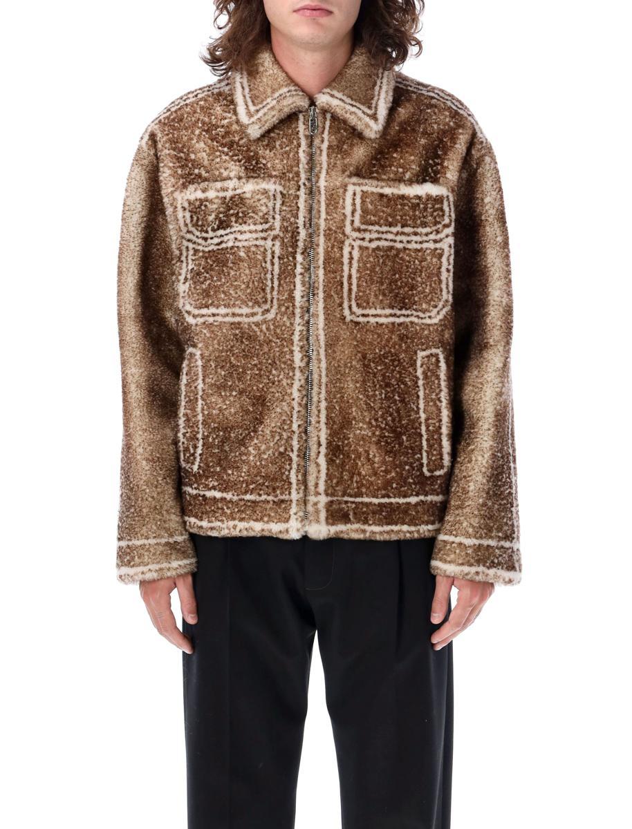 Fendi Shearling Jacket in Brown for Men Lyst Canada