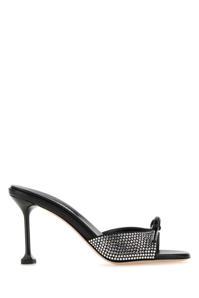 Miu Miu Embellished Fabric Mules | Lyst