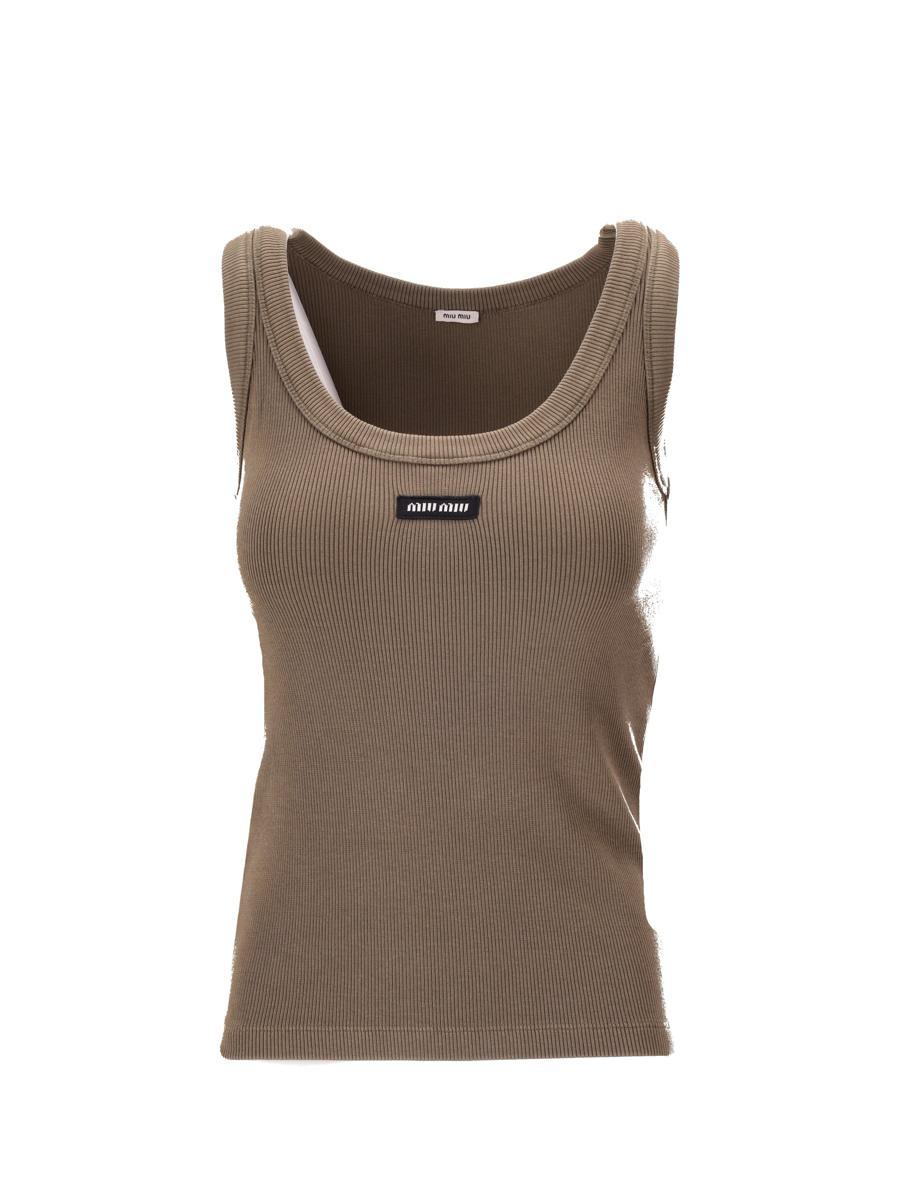Miu Miu Sleeveless and tank tops for Women | Online Sale up to 34