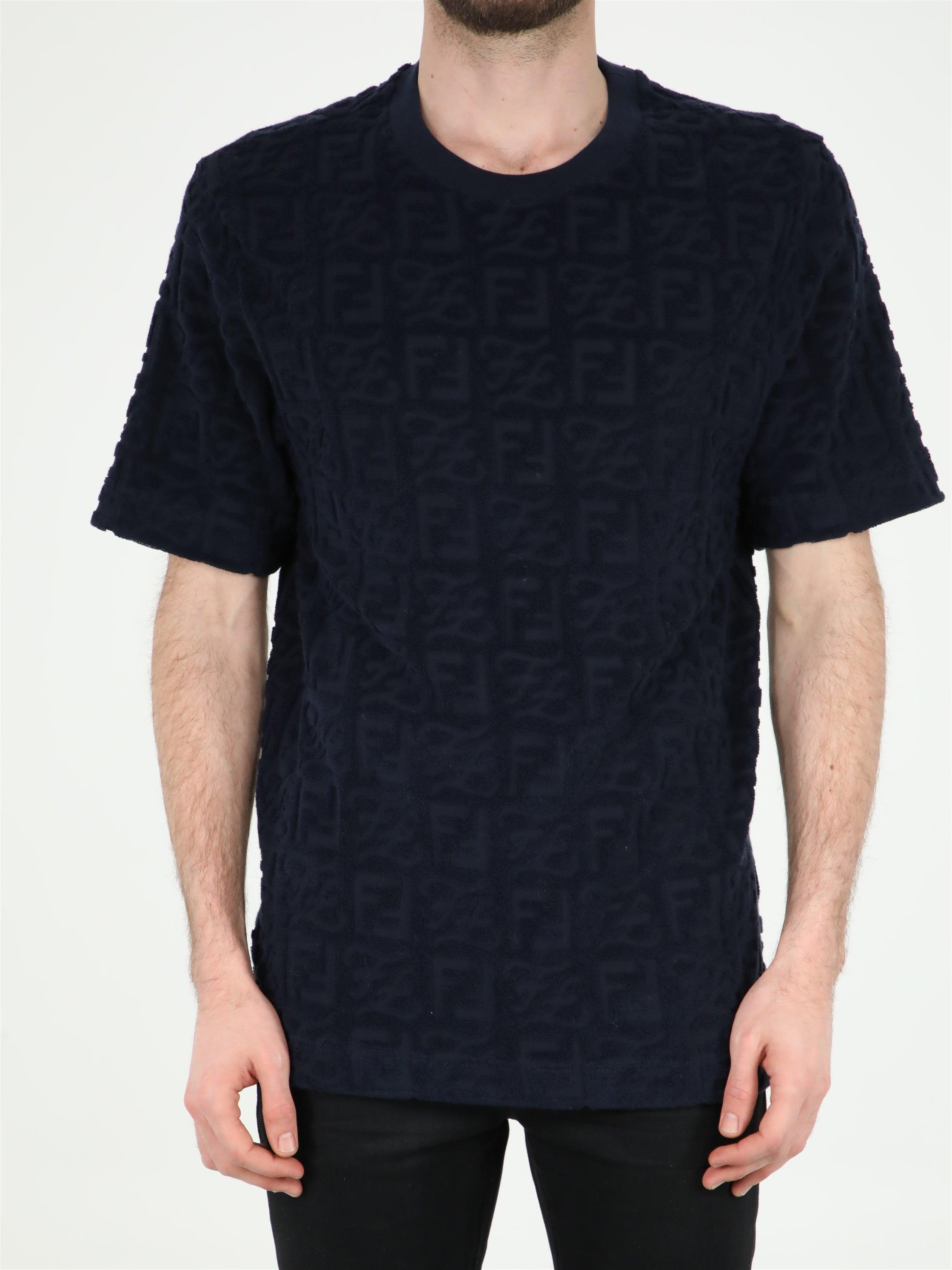 Fendi Blue Terry-effect T-shirt in Black for Men | Lyst Fendi Blue Terry-effect T-shirt in Black for Men | Lyst