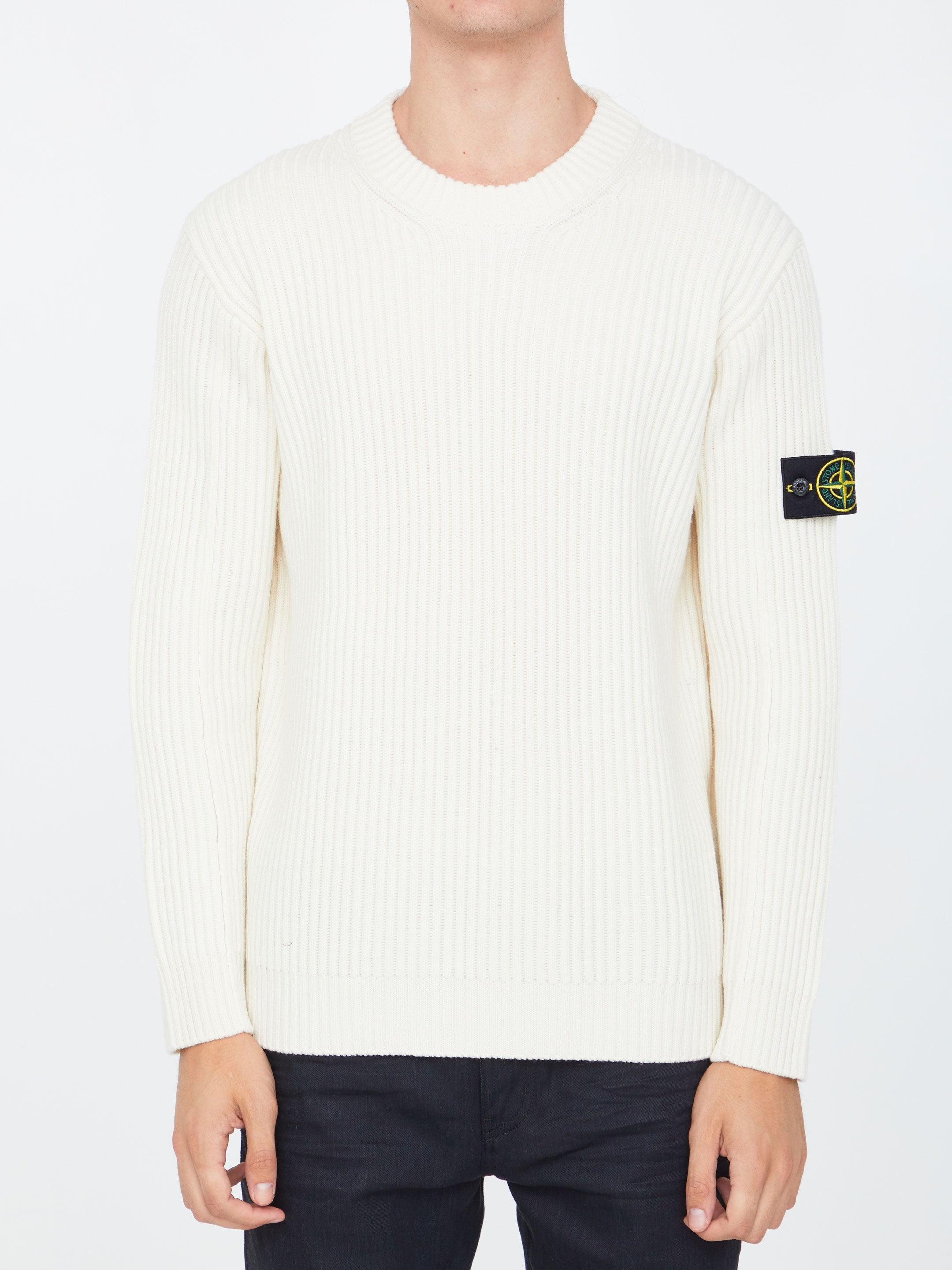 Stone Island Cream Crewneck Jumper in 