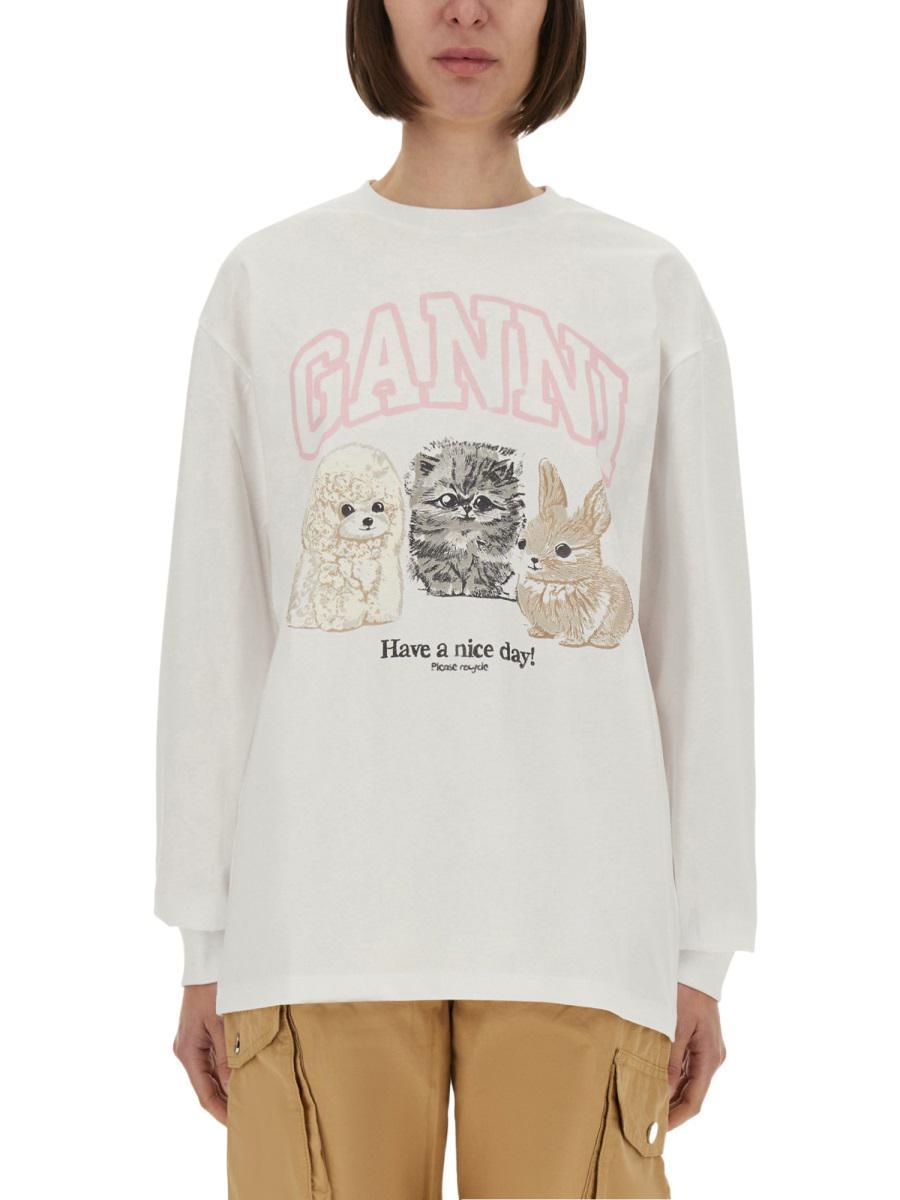 その他 Ganni FW25 HEAVYWEIGHT JERSEY RE-CUT SWEATSHIRT (T4275 151) ganni-re-cut-heavy-jersey-