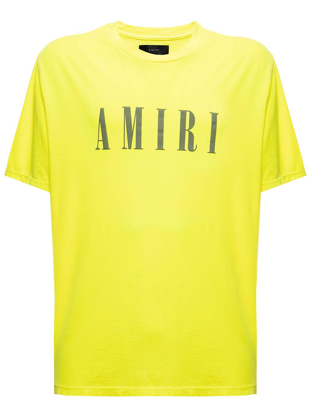 Amiri Neon T-shirt In Jersey With Contrasting Core Logo Print To