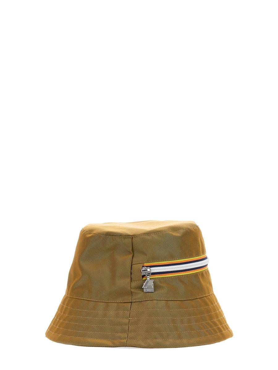 KWay Synthetic Bucket Hat With Zipper Logo in Gold (Green) for Men Lyst