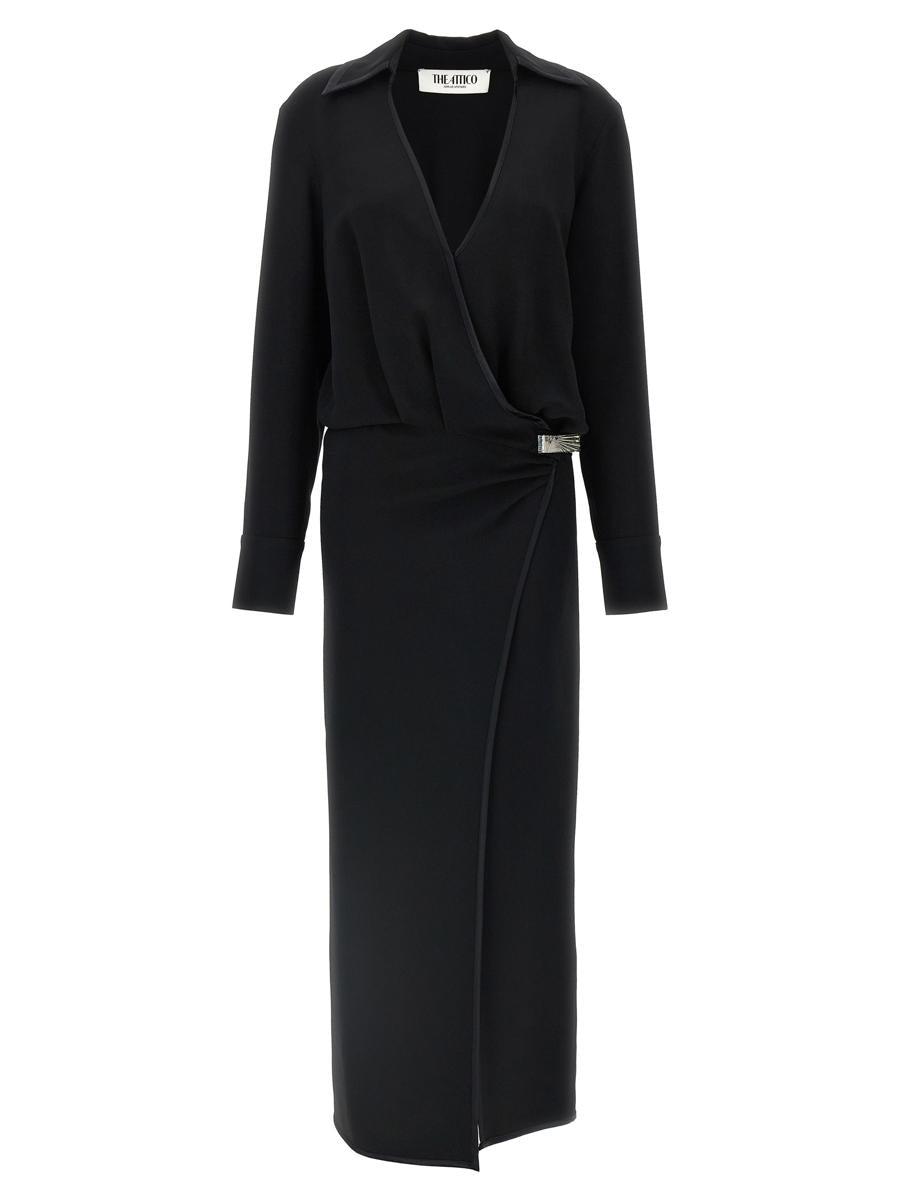 【関税込み】THE ATTICO Wrap dress ATTICO Silver Sequin Blue Velvet Wrap Dress | eBay