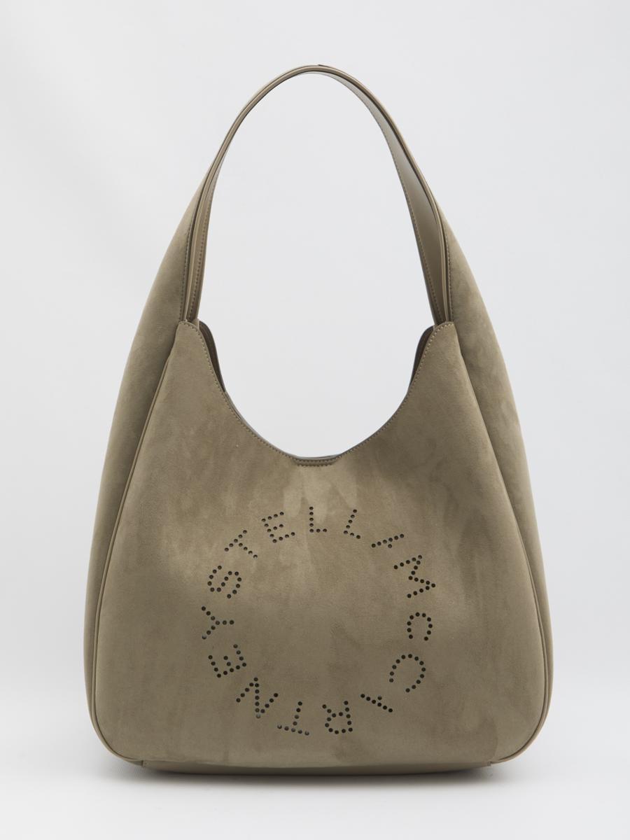 ショルダーバッグ・ポシェット Stella Mccartney Hobo Bag Large With Logo Women Pitch Black Logo Slouchy Hobo Tote Bag | Stella