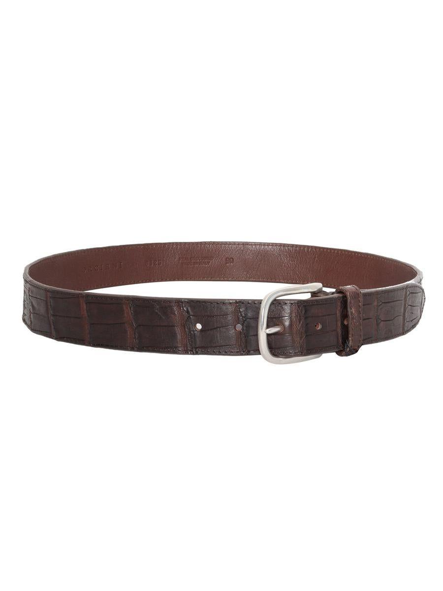 Dunhill Brass Buckle Brown Leather Belt