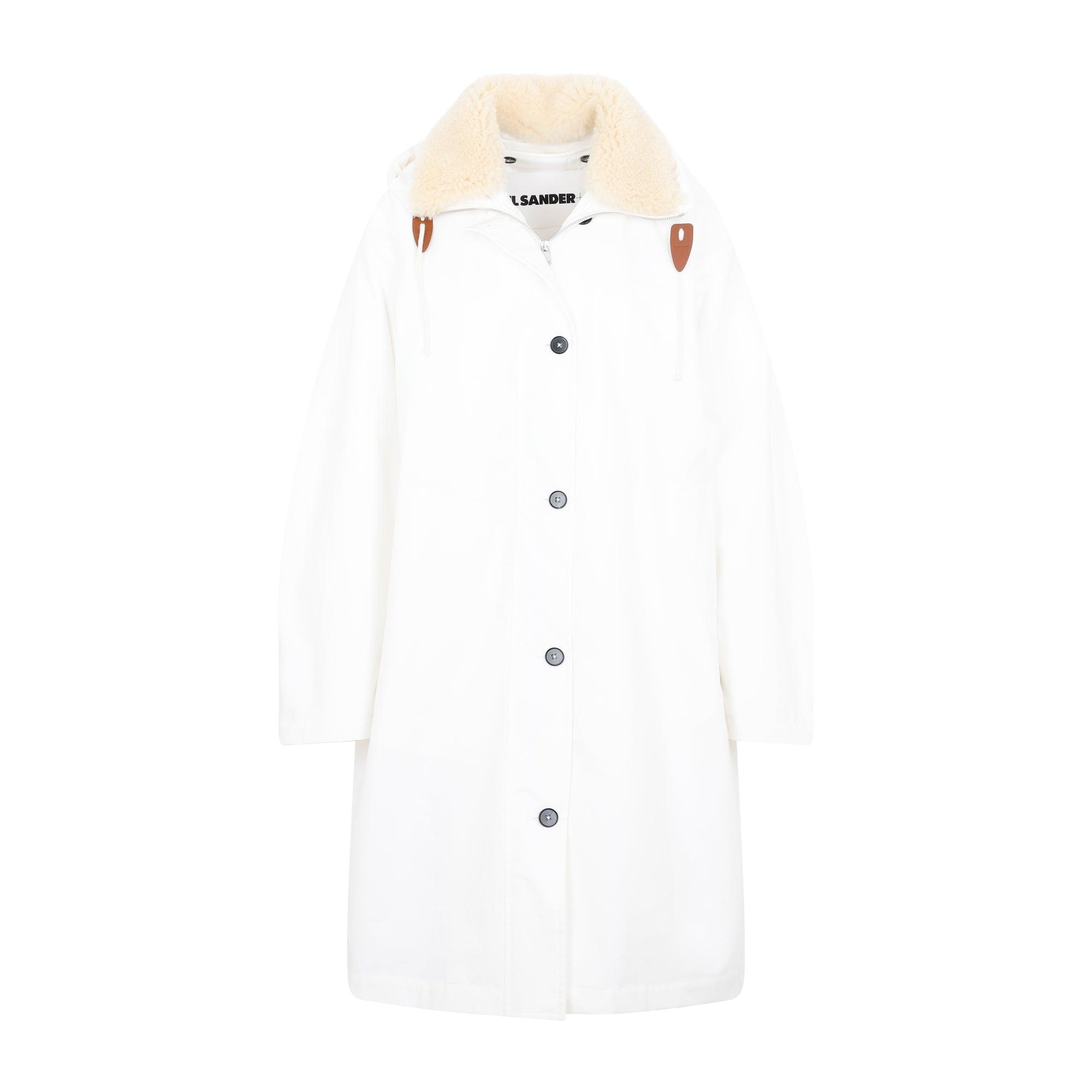 Womens Clothing Coats Parka coats - Save 31% Jil Sander Light Cotton Parka in Natural White White 
