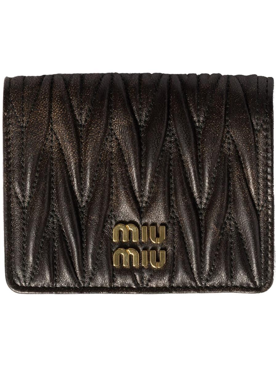 長財布 MiuMiu Matelasse Zip Around Wallet Black MIU MIU matelasse black leather zip long wallet – JILLBERT