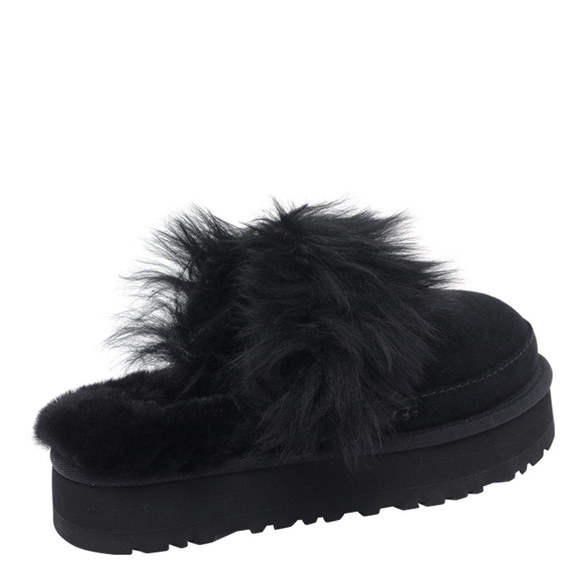 Fluffy Ugg Fuzzalicious Black UGG Sandals In Black Lyst UK