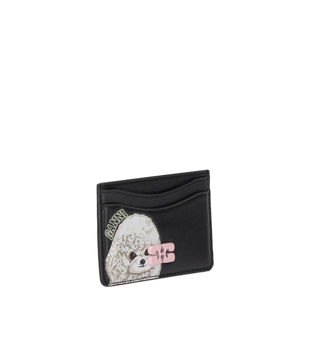 カードケース・名刺入れ Ganni FW25 CARD HOLDER ANIMAL FLAP (A67775898 326) Black Black Animal GANNI Bou Card Holder With Flap | GANNI FR
