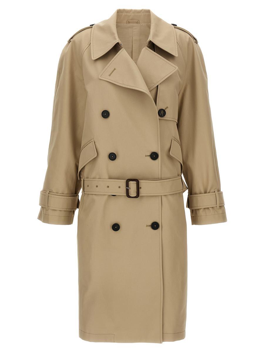 コート THE ATTICO Double-breasted trench coat Gray The Attico Double-breasted Trench Coat | italist