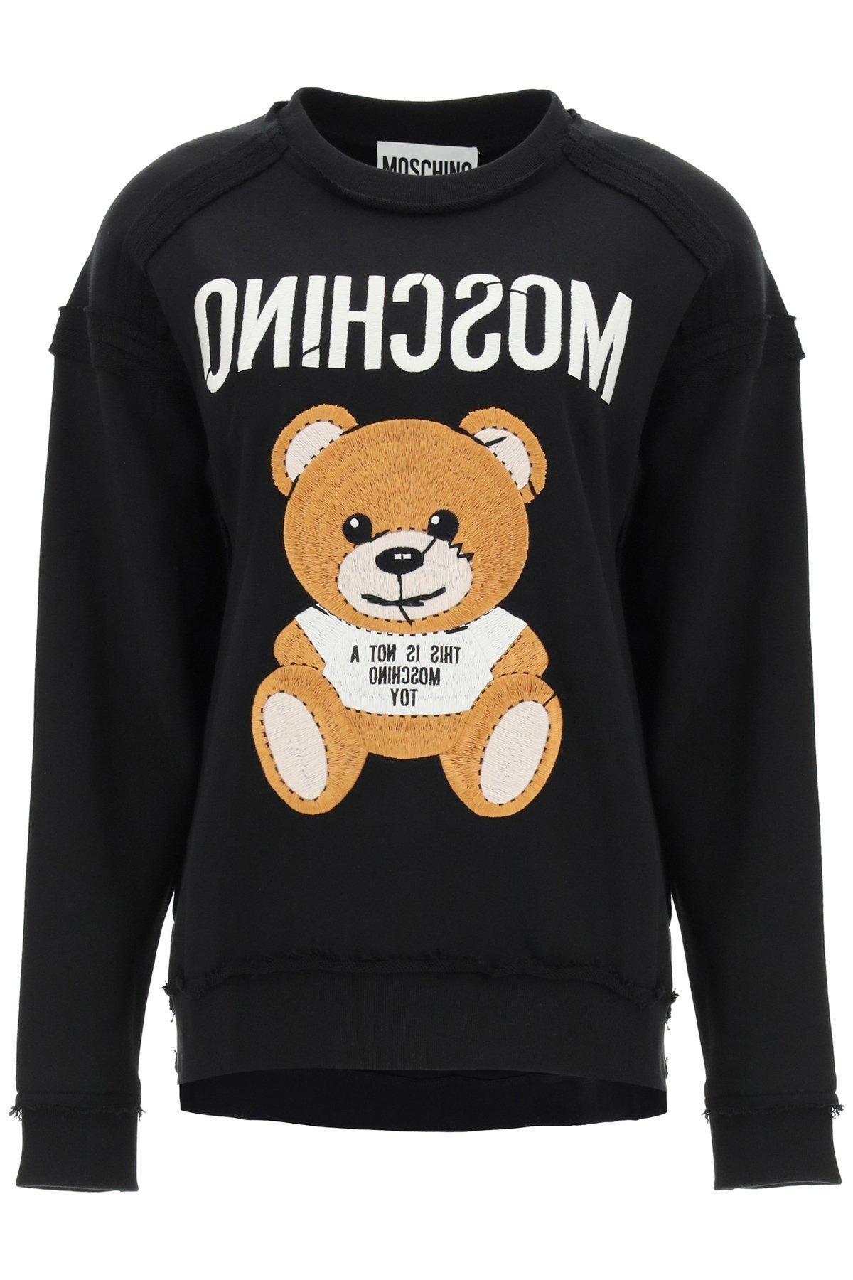 Moschino Teddy Bear Embroidered Sweatshirt in Black