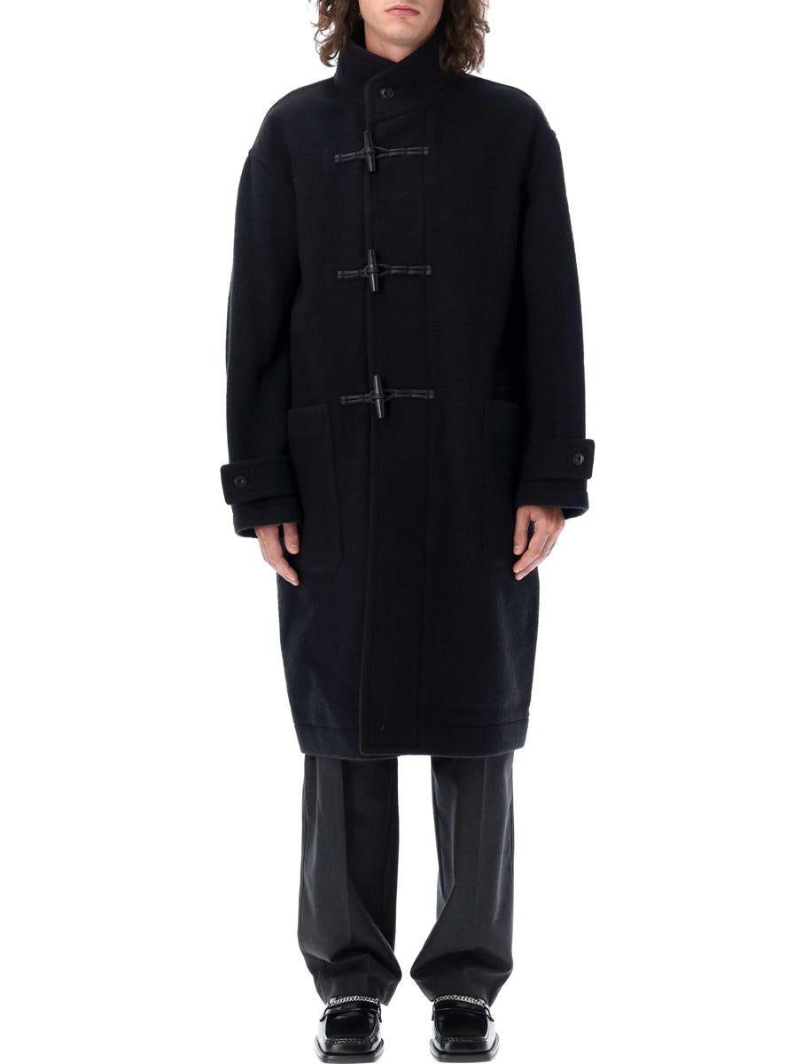 Lemaire Maxi Duffle Coat in Black for Men | Lyst