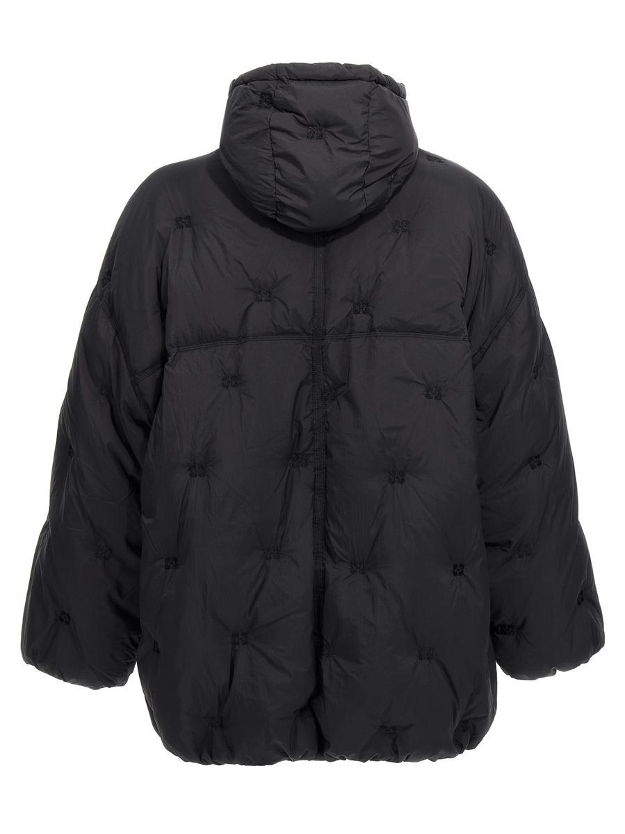 Ganni Nylon Tech Puffer Midi Down Jacket in Black Lyst