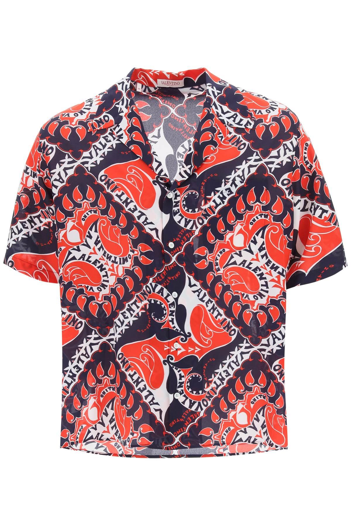 Valentino Printed Silk Bowling Shirt in 
