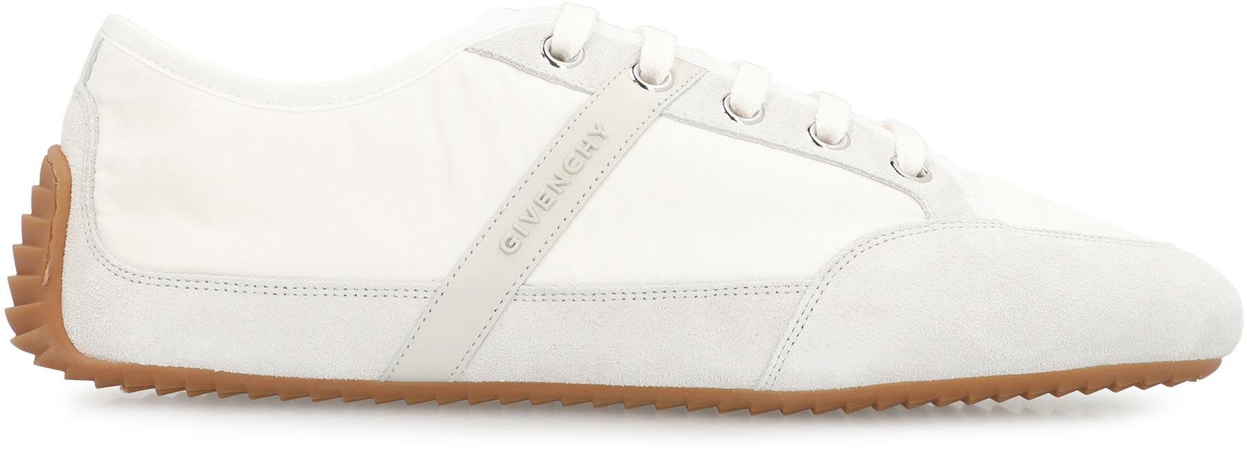 スニーカー GIVENCHY WHITE SILM SNEAKERS IN NYLON AND SUEDE Givenchy Men's Slim Nylon & Suede White Low Top Sneakers