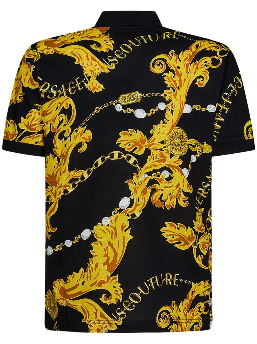 Versace Jeans Couture Couture Chain Polo T Shirt in Black for Men | Lyst