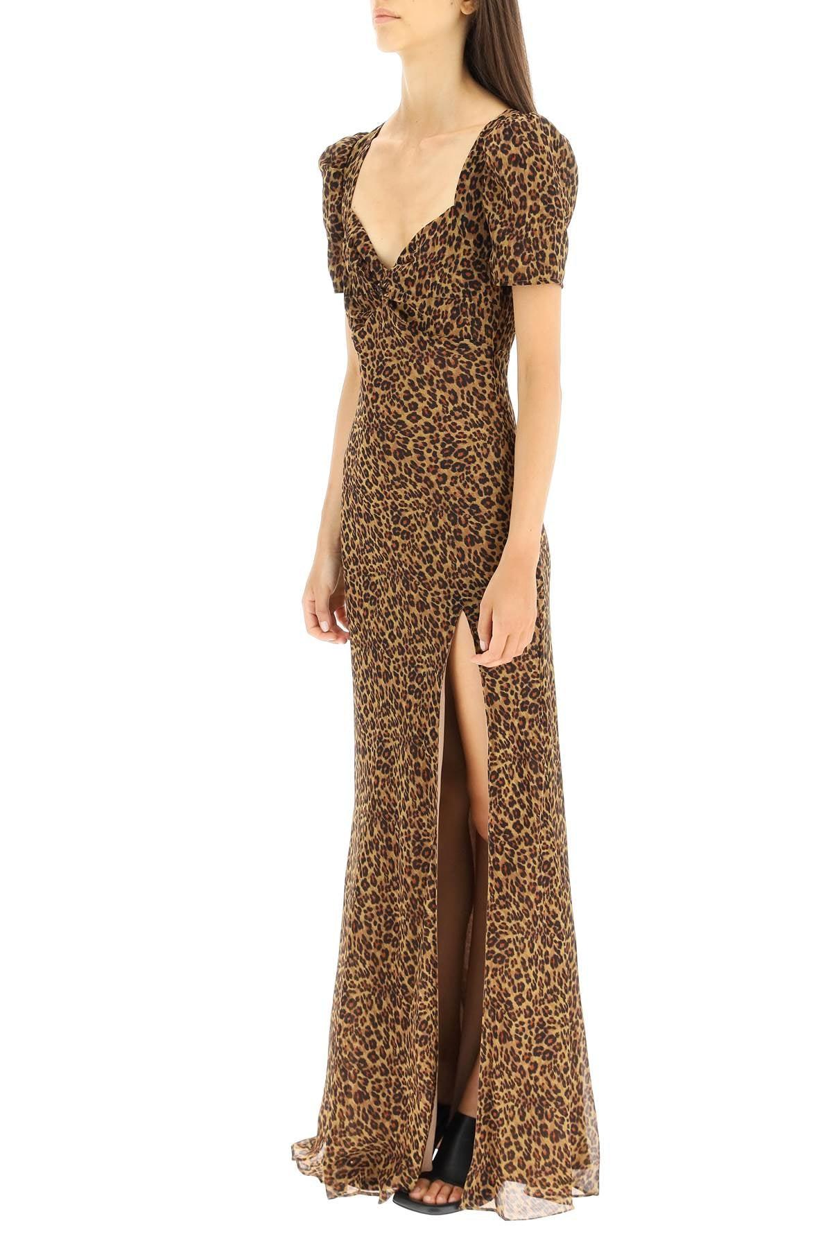 STAUD 'lea' Leopard Print Long Dress in Natural | Lyst