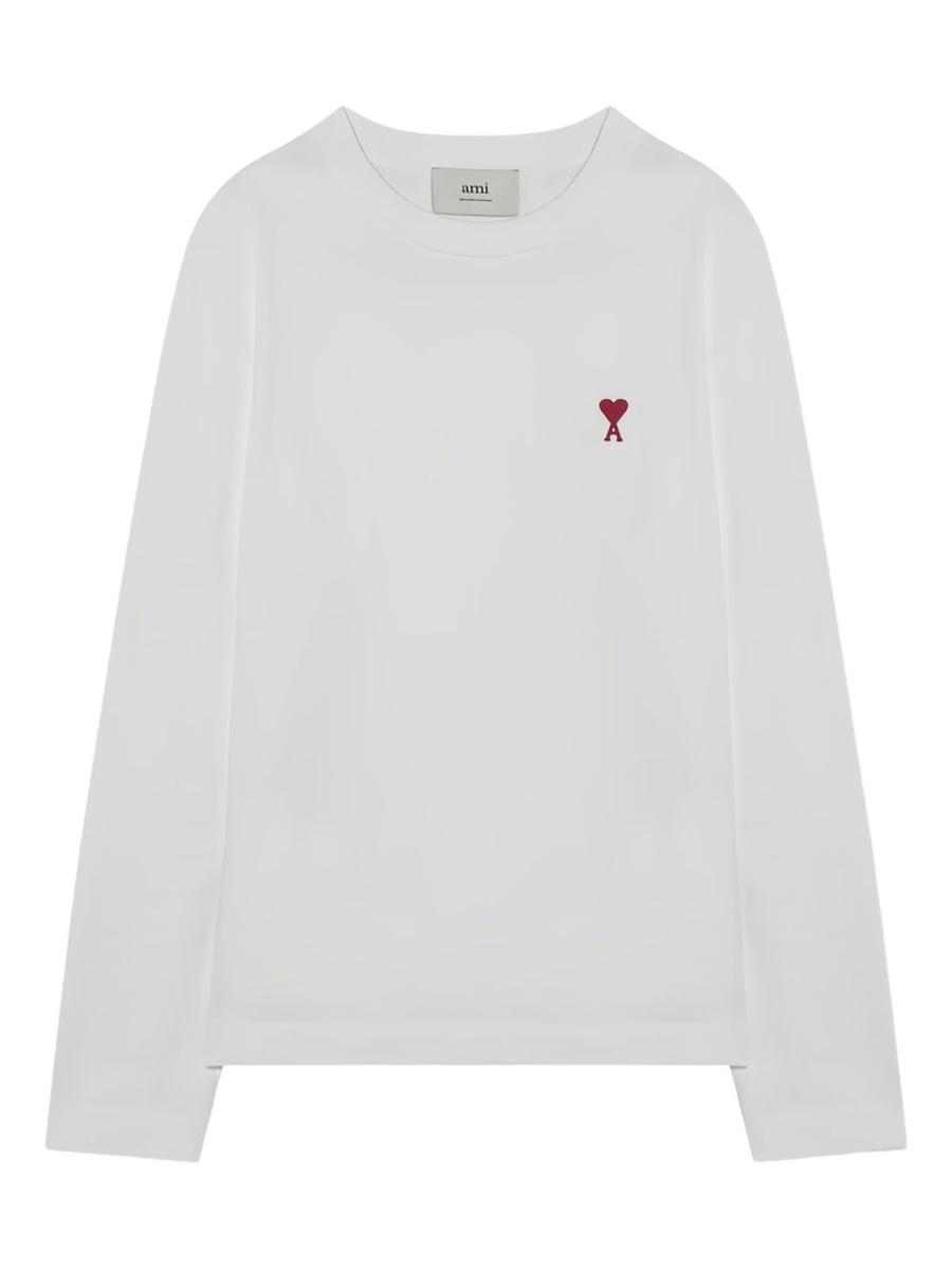 Tシャツ・カットソー Ami Alexandre Mattiussi Long Sleeve T-Shirt AMI Alexandre Mattiussi Black and Red Striped Long Sleeve T