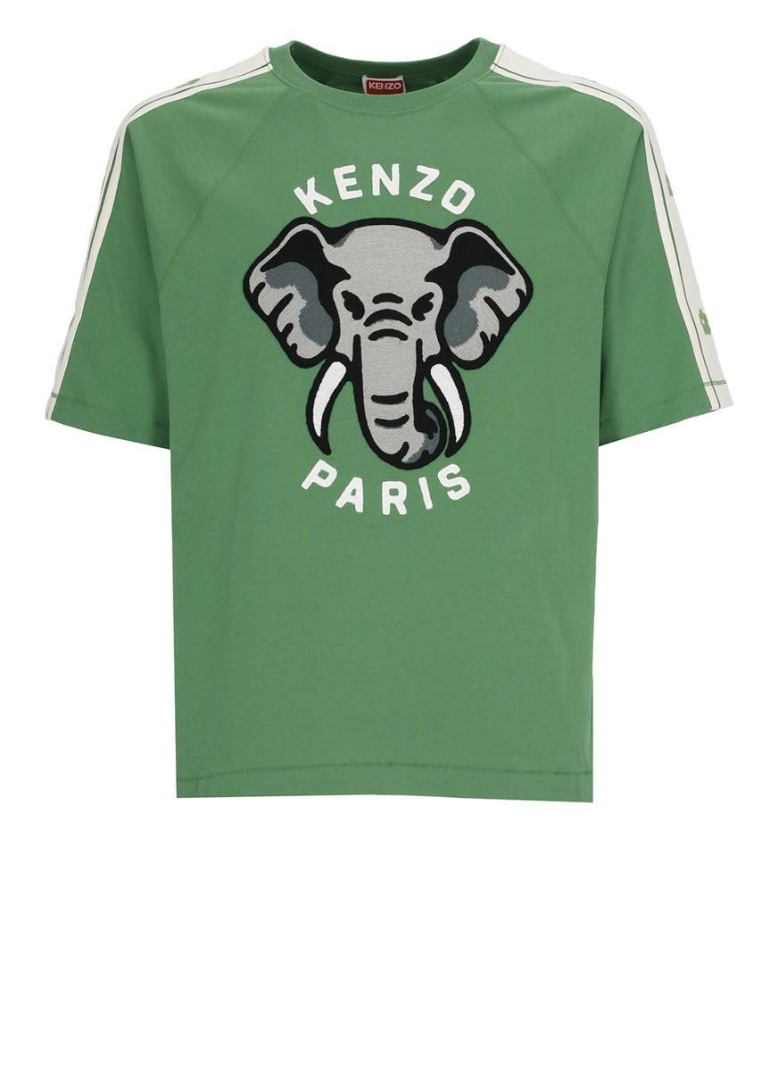KENZO Elephant T-shirt in Green for Men | Lyst