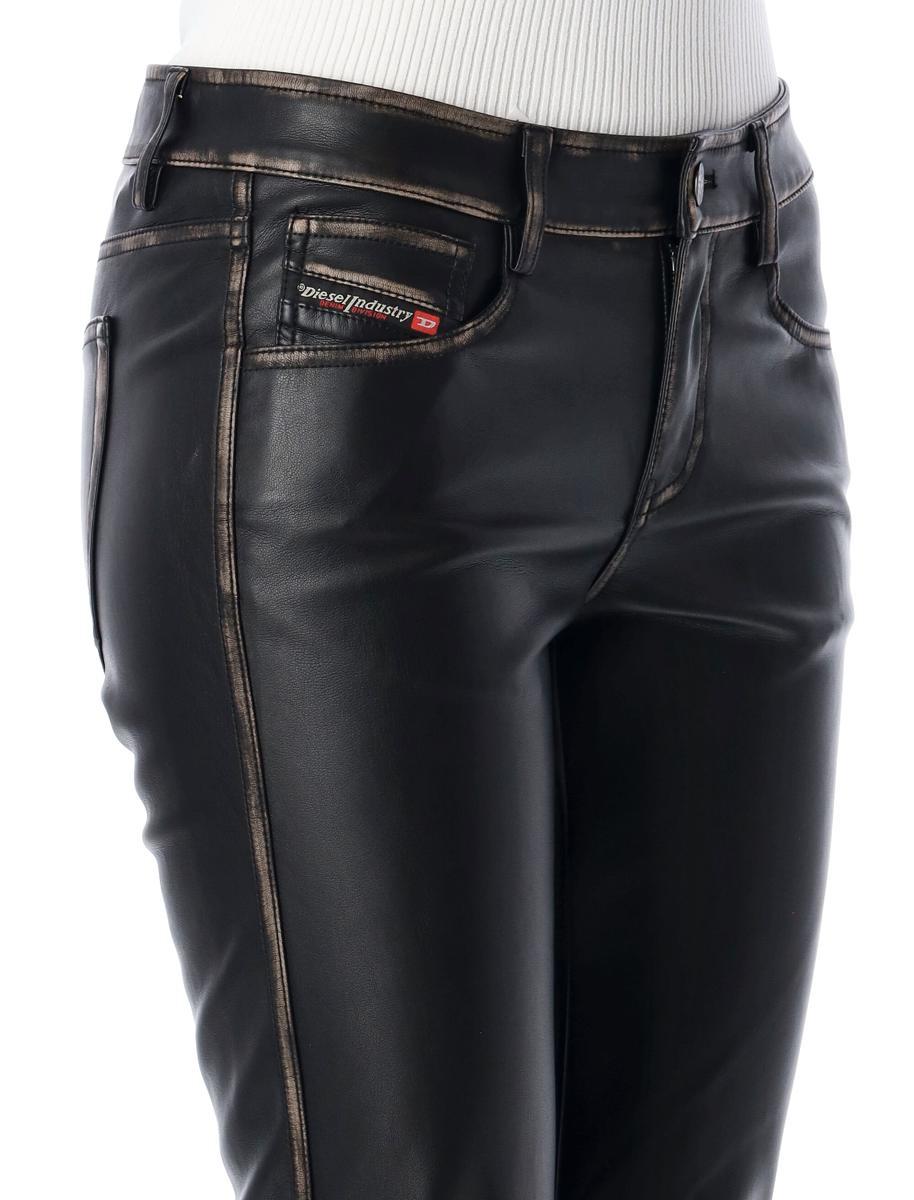 DIESEL Stellar-01 Eco Leather Trousers in Black | Lyst