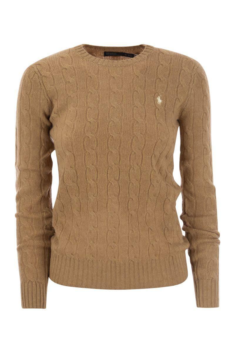 Polo Ralph Lauren Wool And Cashmere Cable-knit Sweater in Brown | Lyst