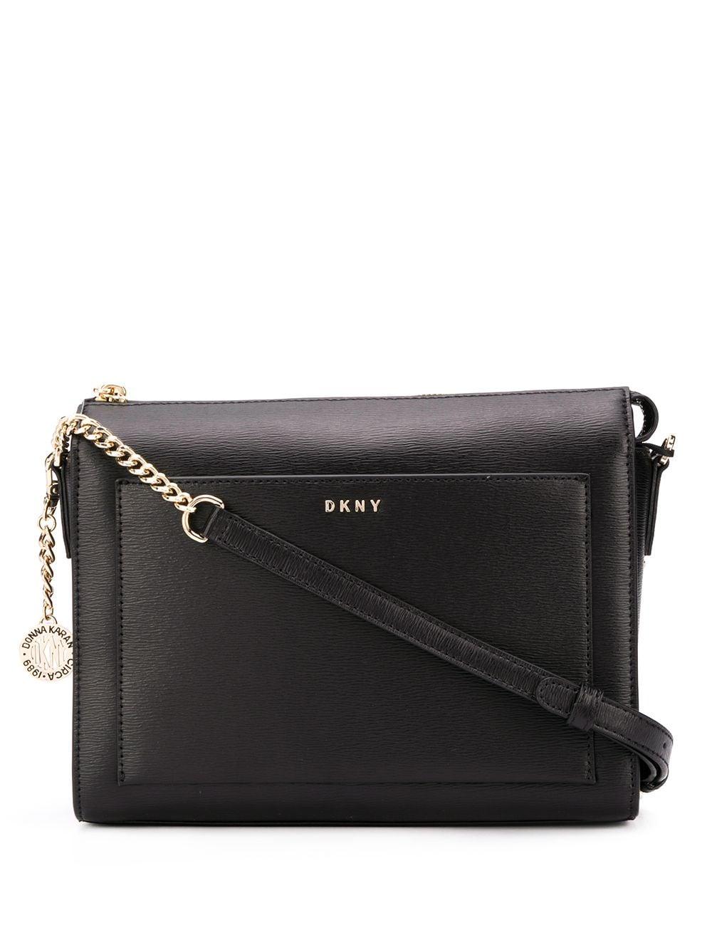 dkny black leather crossbody bag