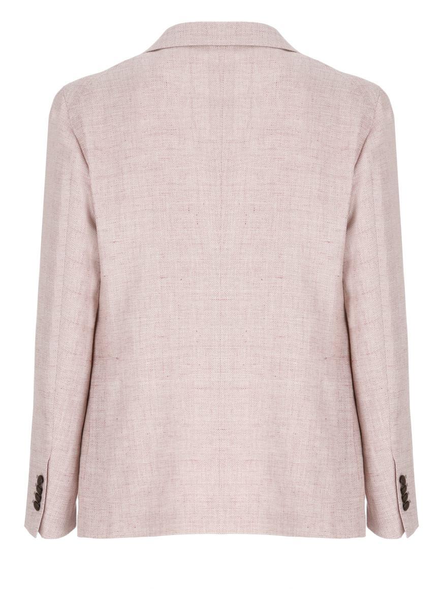ジャケット TAGLIATORE Tagliatore Jackets Pink Tagliatore Pink linen double-breasted jacket | TheDoubleF