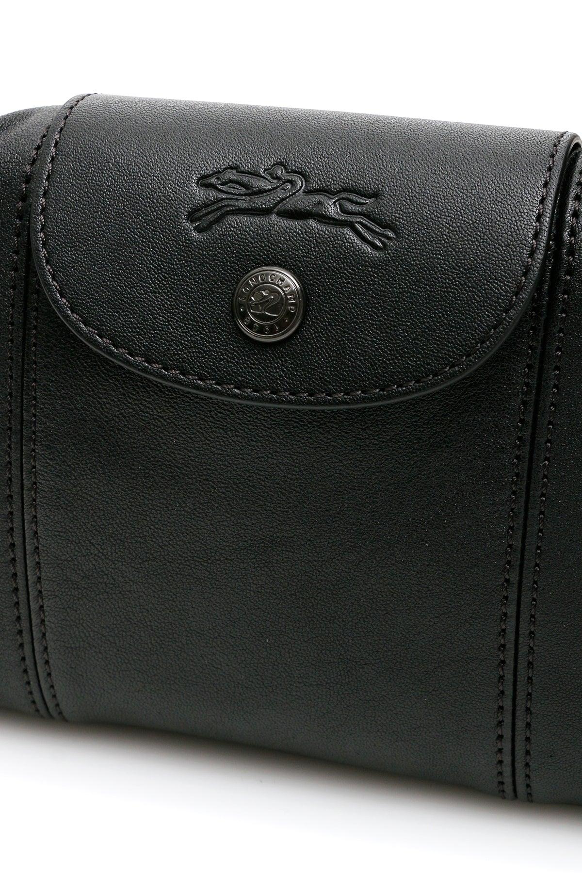 Longchamp Leather Le Pliage Cuir Mini Shoulder Bag in Black | Lyst