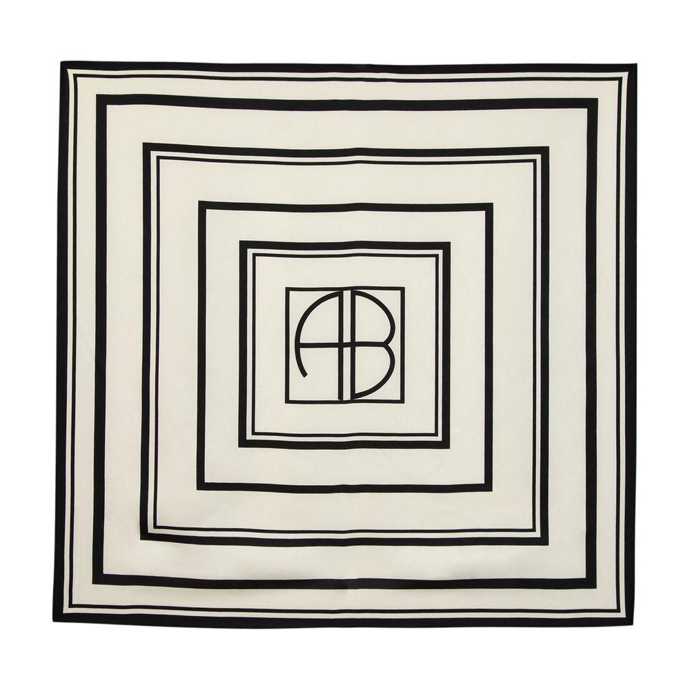 【関税込み】York Monogram Scarf - ANINE BING - Silk - Printe Anine Bing York-Print Silk Scarf in Black | Lyst