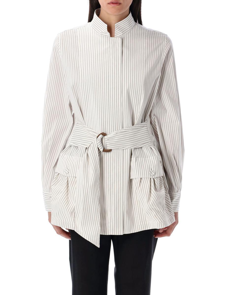 【関税込み】fendi STRIPED BLOUSON Fendi Striped Jacket in White | Lyst