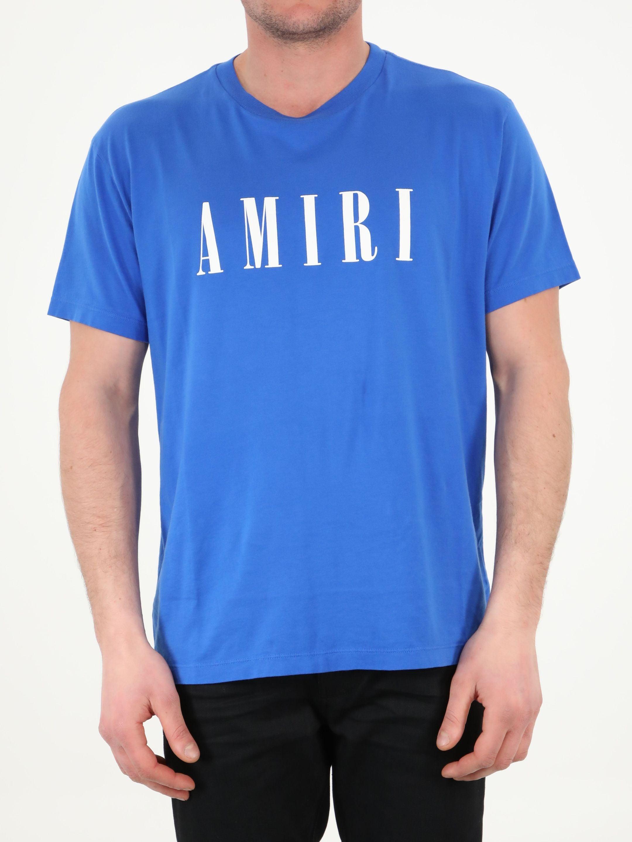 Amiri Cotton Blue T-shirt With Logo for 