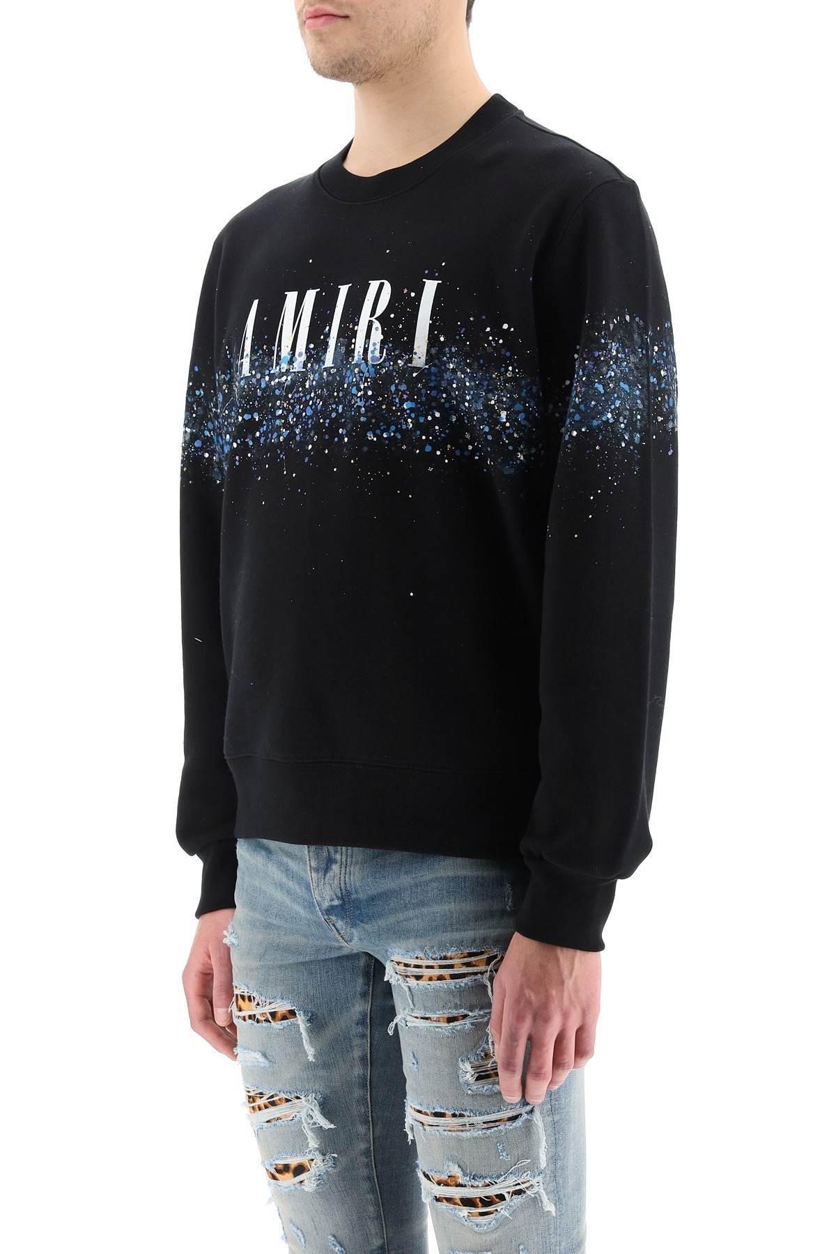 トップス AMIRI Crystal Splash Logo Sweatshirt Pre-owned Amiri Crystal Splash Logo Sweatshirt Black/blue